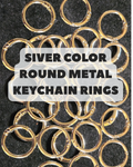 Silver Color Round Metal Keychain Ring
