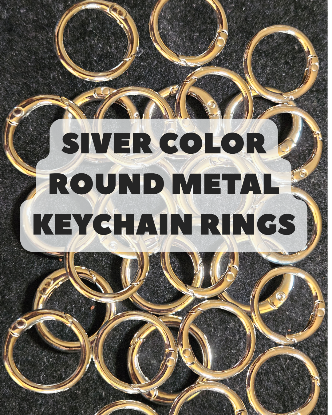 Silver Color Round Metal Keychain Ring